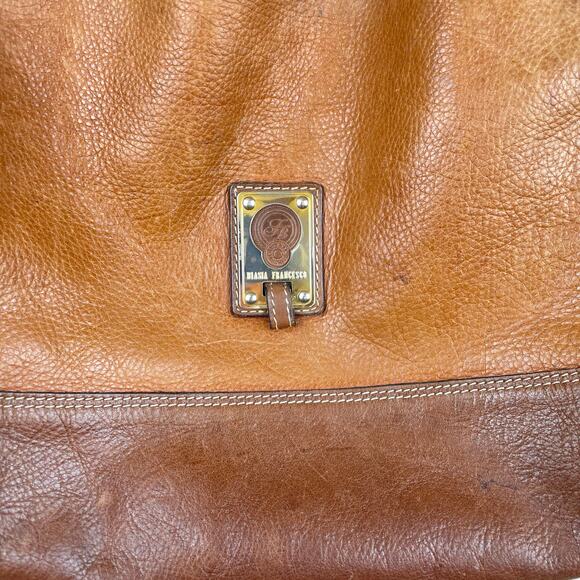 Vintage Francesco Biasia Genuine Leather Shoulder Bag Italy Slouchy Brown Boho - Picture 5 of 16